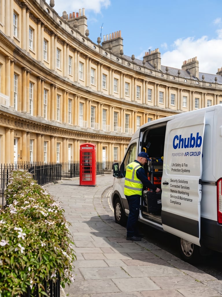 Chubb van and engineer 