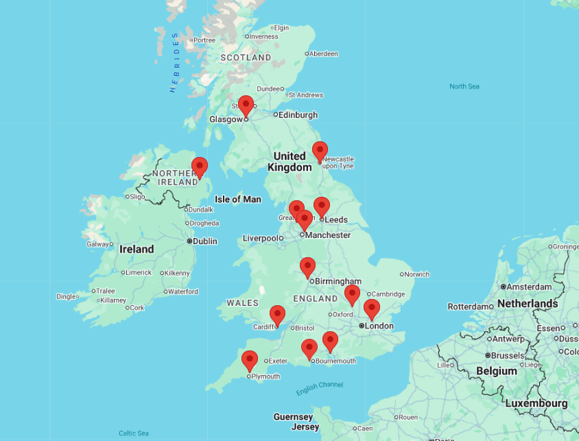 UK Chubb Map